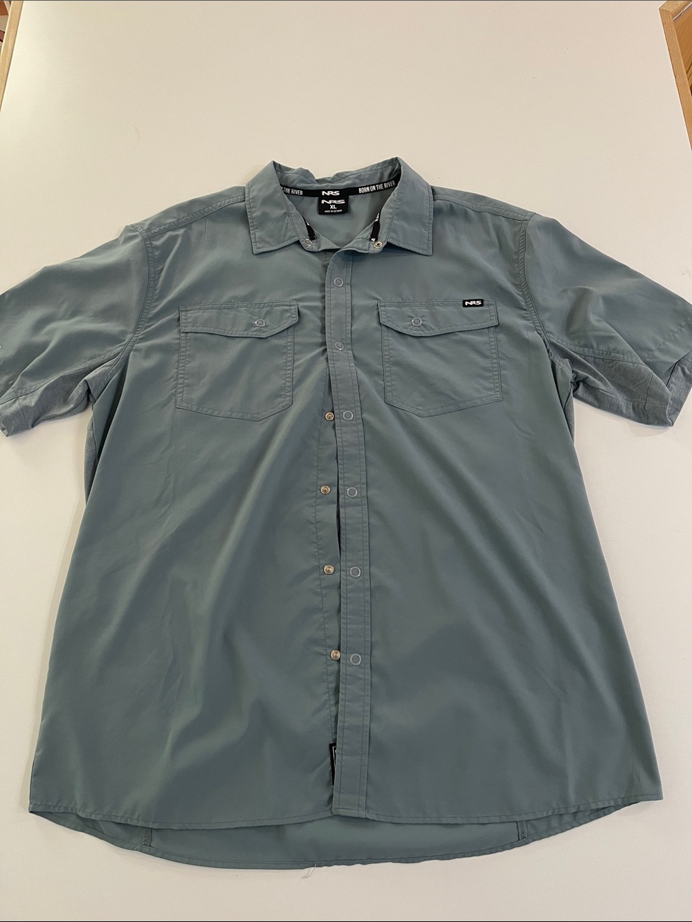 NRS Men's Short-Sleeve Button-Down Shirt — Slate Green